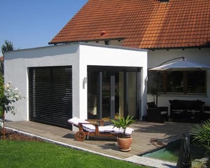 Anbau eines Esszimmers an ein Einfamilienhaus