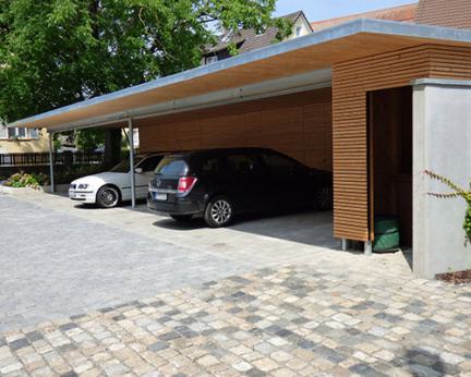 Künstle Holzbau Carport für Mehrfamilienhaus
